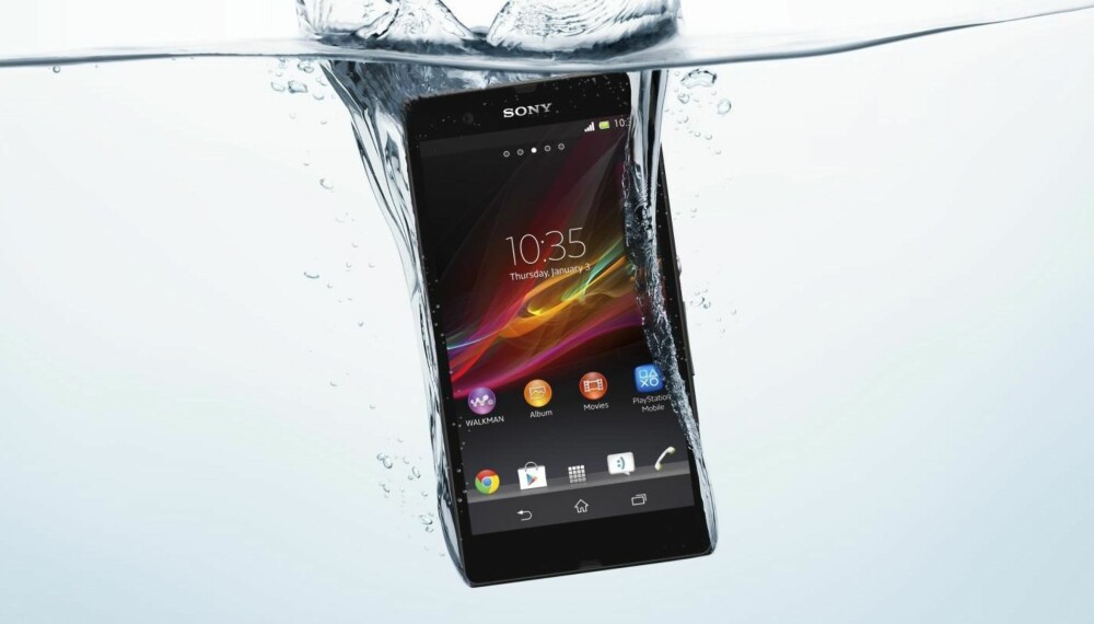 VANNTETT 4G: Også Sonys supertelefon Xperia Z  har 4G-støtte. Hvordan 4G-dekningen er under vann tør vi dog ikke si noe om.