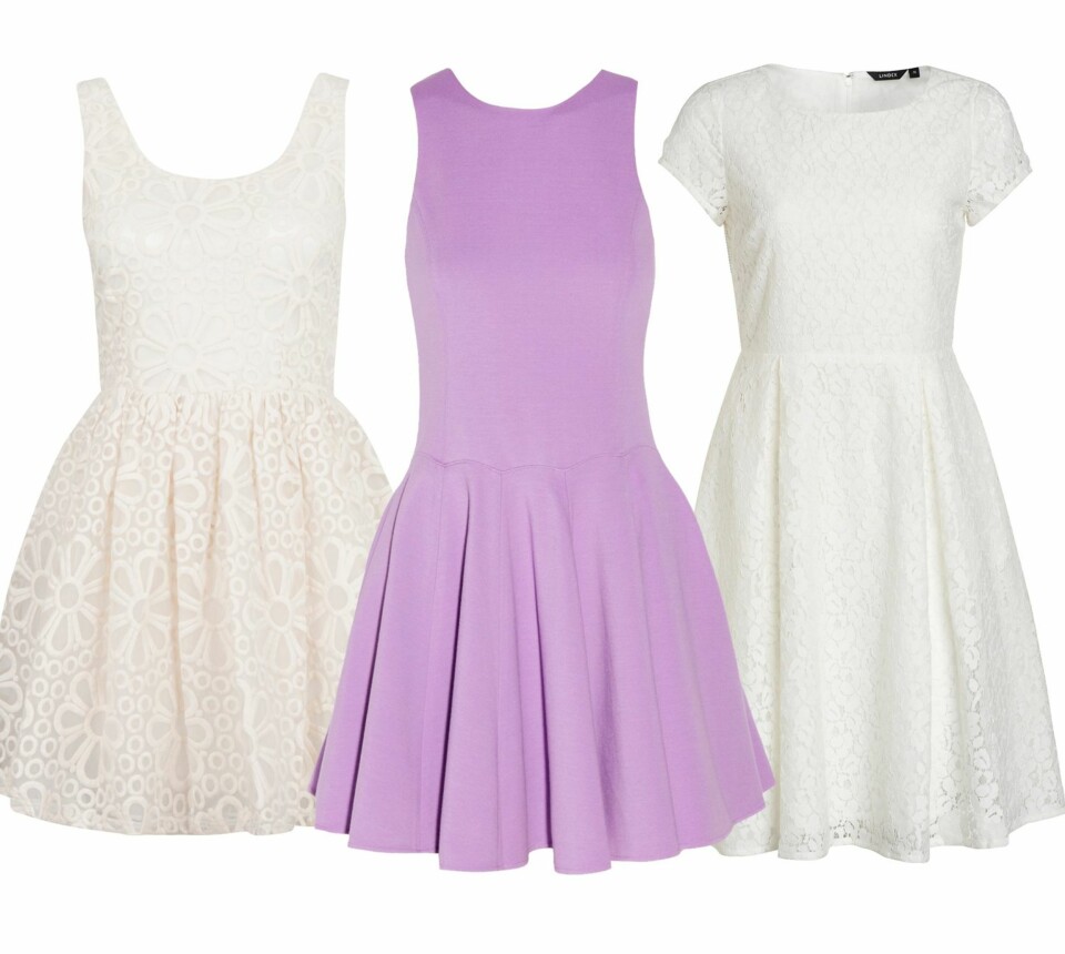 FEMININE SNITT: Fra venstre: Bik Bok, kr 399. Tibi/net-a-porter.com, kr 2700. Lindex, kr 299.