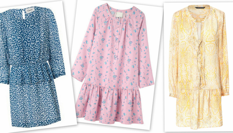 FINE HVERDAGSKJOLER: Kjoler i etterlengtede farger roper om vår og bare legger. Fra Ganni, kr 999. Rosa fra Bands of Outsiders, Net-a-porter, kr 2200 og gul tunikakjole fra Zara, kr 599.