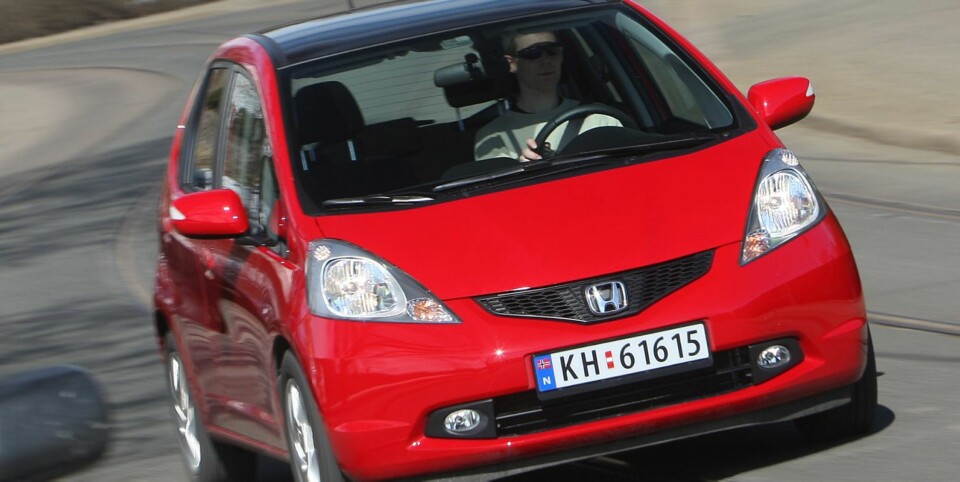 LITT GLEMT: Honda Jazz. FOTO: Egil Nordlien, HM Foto