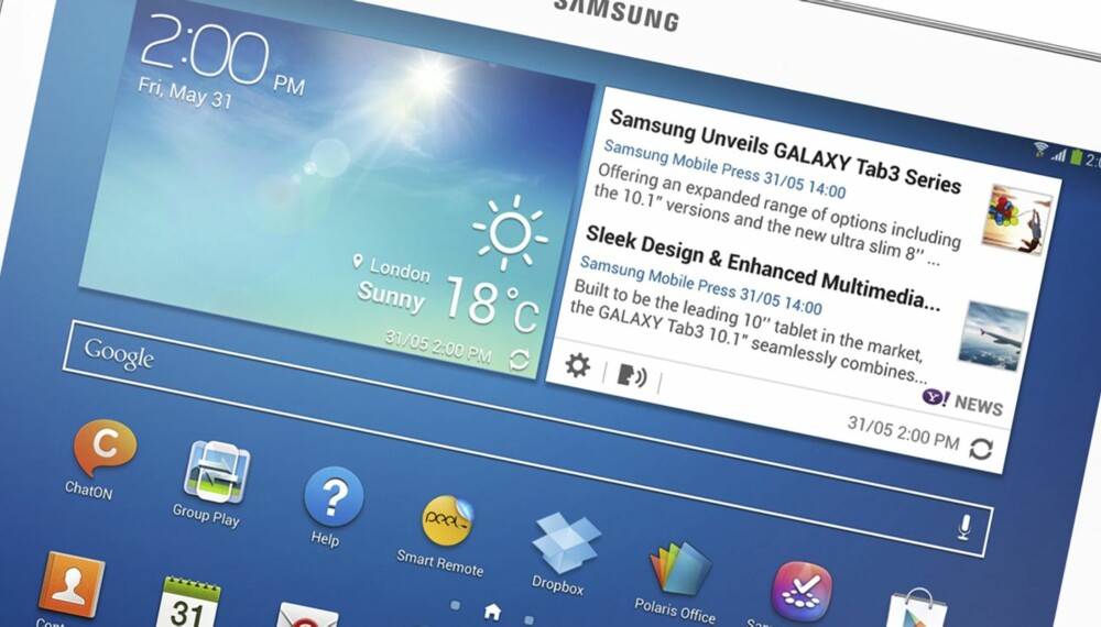 NY GALAXY: Android-nettbrettet til Samsung, Galaxy Tab kommer i ny versjon med navnet Galaxy Tab3 og i størrelsene 7, 8 og 10,1 tommer.