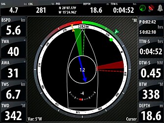 «Sail-Steer» er navnet på det nye skjermbildet som gir deg den viktigste seilinformasjonen der og da (se faktaramme), som en slags moderne utgave av kompassrosa. FOTO: Terje Haugen