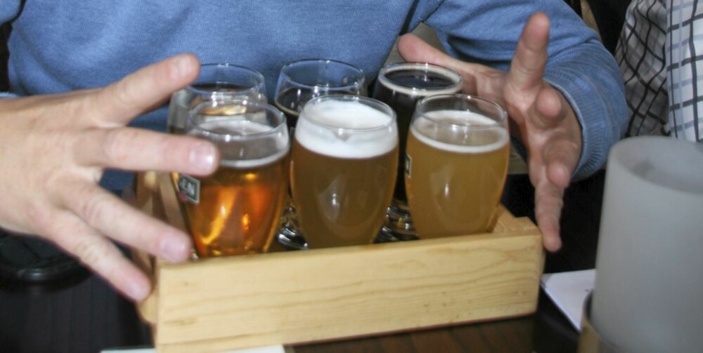 MINI-ØLKASSE: Et sortiment på fem ulike øl laget på Skagen Bryghus gir et godt innblikk i variasjonen og kvaliteten på produktene.