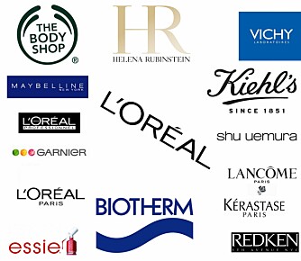 L'ORÉAL: L'Oréal Paris er bare ett av de mange merkene L'Oréal eier. Du har sikkert hørt om de fleste av de andre merkene som bor under L'Oréals enorme paraply.