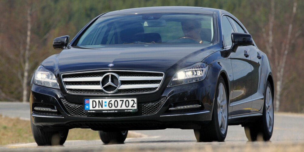 IKKE I NÆRHETEN: Mercedes CLS 250 CDI er ikke i nærheten av Tesla-en hva gjelder akselerasjon fra 60-100 km/t. FOTO: Terje Bjørnsen