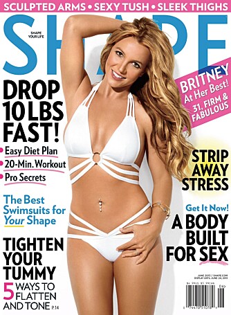 STOR FORANDRING: Nå har Britney trent hardt og lenge, og resultatet ses godt både på Shape-forsiden.