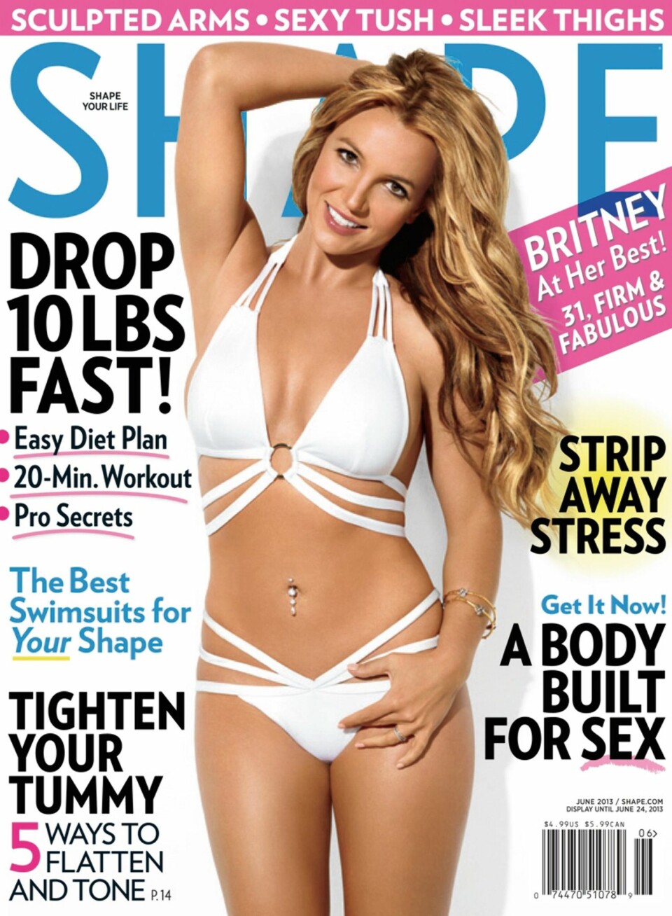 STOR FORANDRING: Nå har Britney trent hardt og lenge, og resultatet ses godt både på Shape-forsiden.