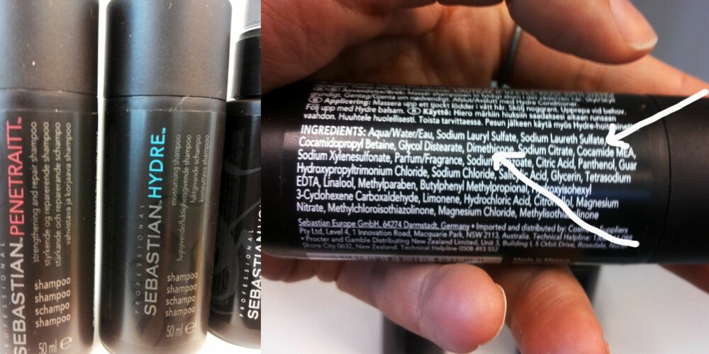 INGEN GARANTI: Sebastian er et salongmerke, men sjampoen Hydre moisturizing shampoo inneholder likevel både den potensielt irriterende renseingrediensen sodium lauryl sulfate, samt ligger silikonet dimeticone - som ikke er vannløselig - på sjetteplass på ingredienslisten.... INGEN GARANTI: Sebastian er et salongmerke, men sjampoen Hydre moisturizing shampoo inneholder likevel både den potensielt irriterende renseingrediensen sodium lauryl sulfate, samt ligger silikonet dimeticone - som ikke er vannløselig - på sjetteplass på ingredienslisten....