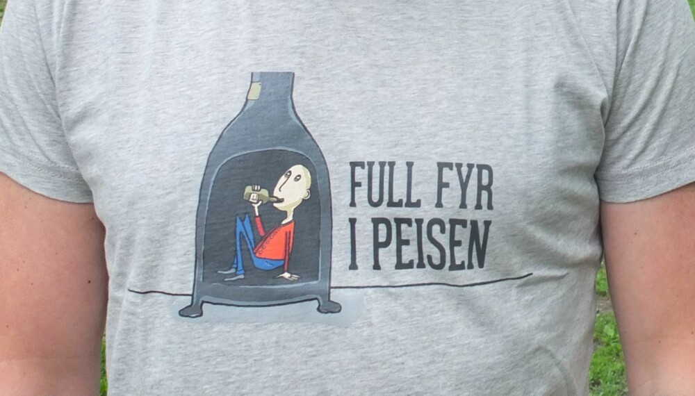 FULL FYR I PEISEN: T-skjorteprodusenten Probat har i samarbeid med illustratør Sverre Bjørstad Graffs laget en humoristisk kolleksjon med t-skjorter.