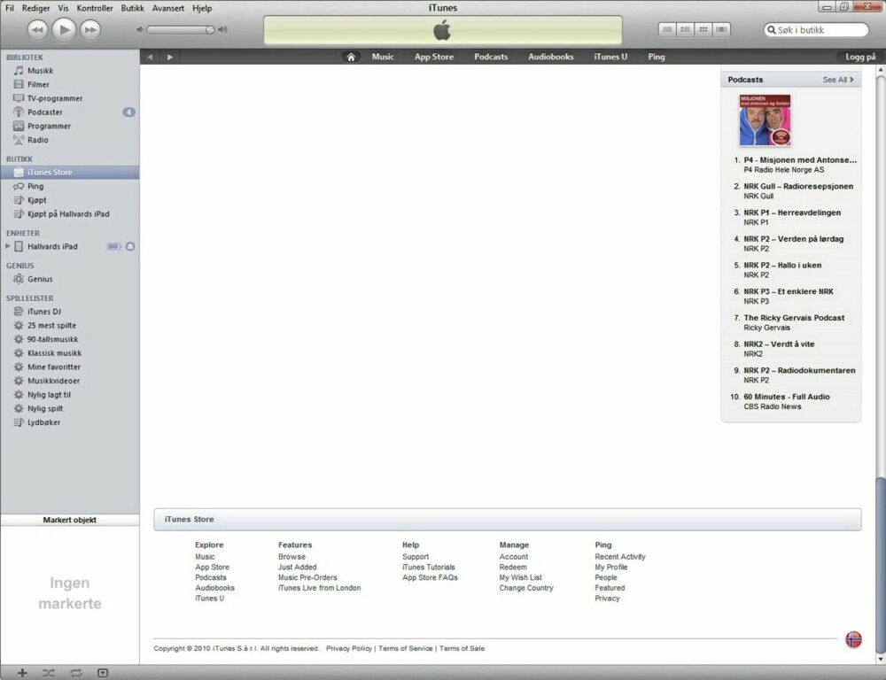 FLAGG: For å lage en amerikansk iTunes-konto må du endre sted i iTunes. Nederst til høyre finner du et flagg. Trolig det norske flagget. Trykk på det og endre sted til USA. FLAGG: For å lage en amerikansk iTunes-konto må du endre sted i iTunes. Nederst til høyre finner du et flagg. Trolig det norske flagget. Trykk på det og endre sted til USA.