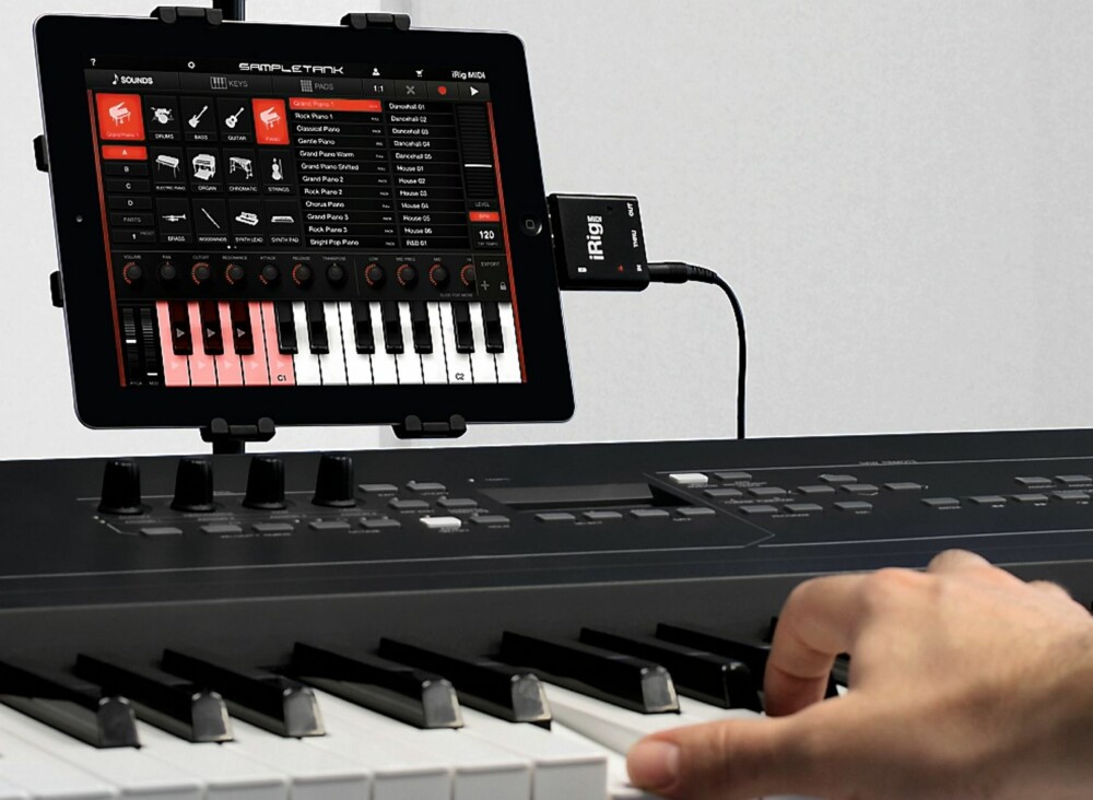 MIDI-ADAPTER: Med dette adapteret kan du koble opp dine eksisterende MIDI-kompatible enheter til iPad.