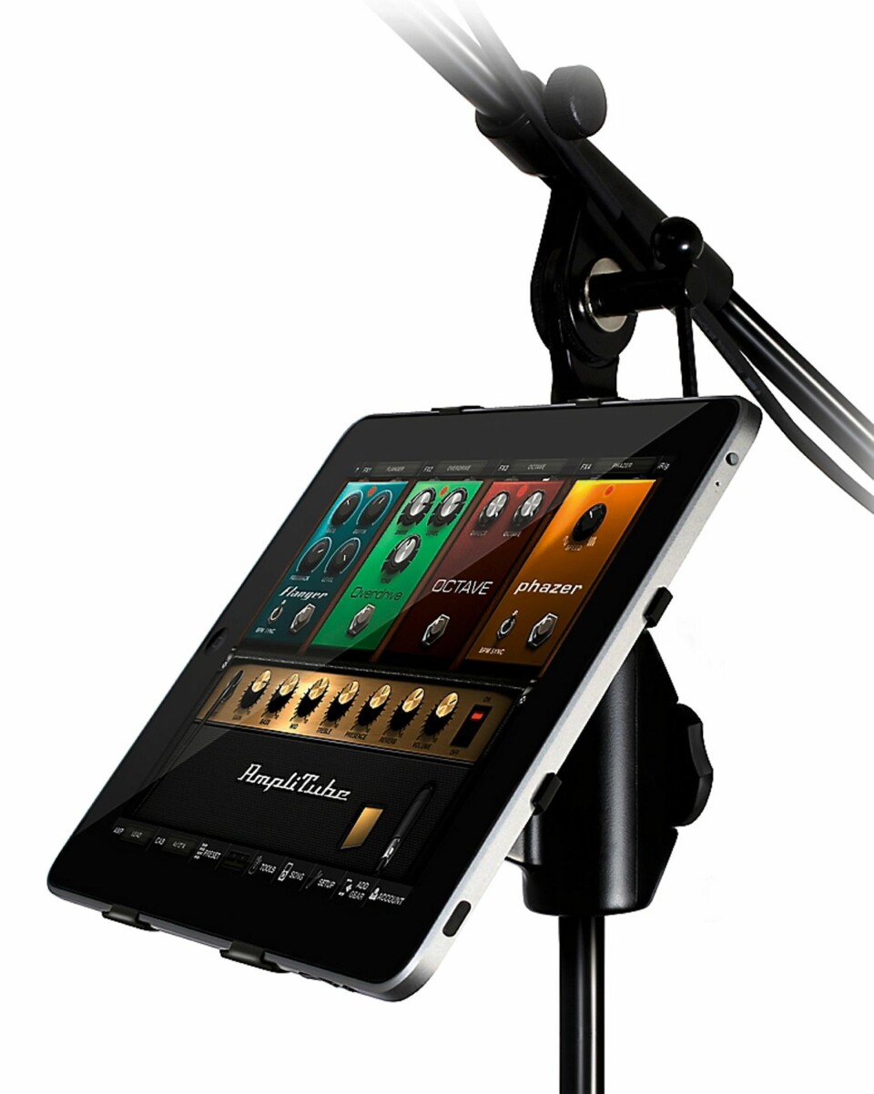HOLDER: Fest iPad-en på et stativ om du bruker appen for å lage lyder, lese noter eller andre ting.