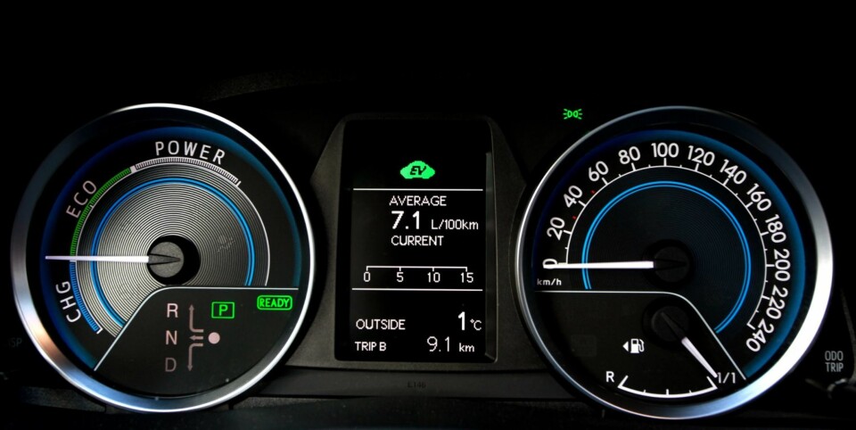 INGEN TURTELLER: Den tradisjonelle turtelleren er droppet til fordel for en måler som viser hvor mye kraft som brukes. Som gjennom tollstasjonen - kjør på grønt.