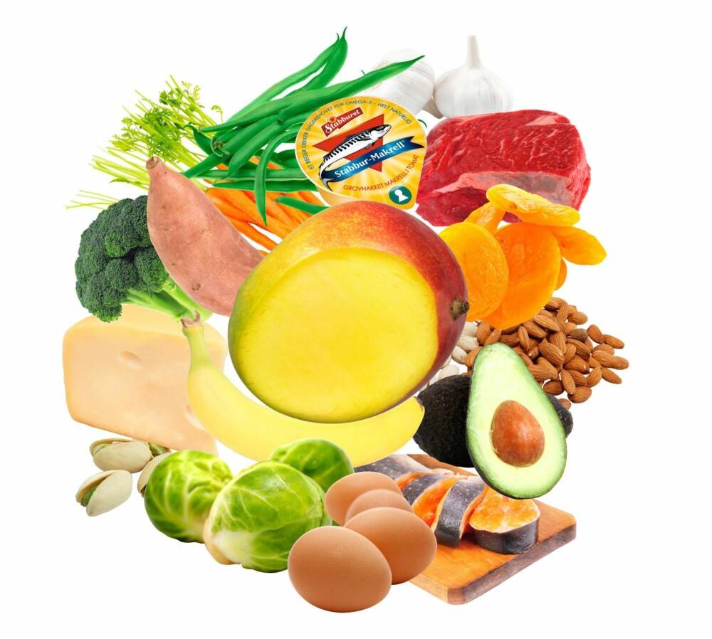 GODE NÆRINGSKILDER: Avokado, egg, brokkoli, pistasjnøtter - det bugner av sunne og smakfulle alternativer som fungerer som supermat for huden din!