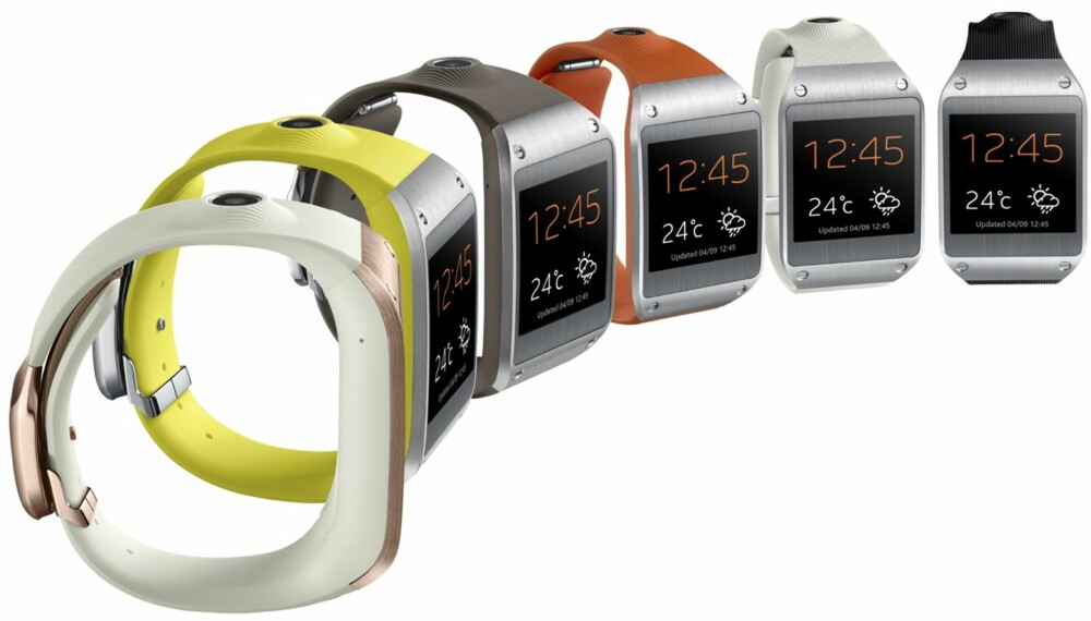 FARGER: Galaxy Gear kommer i seks ulike farger.