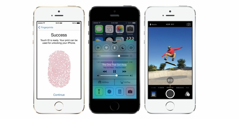 FINGERKONTROLL: På nye iPhone 5S kan du åpne mobilen med fingeren.