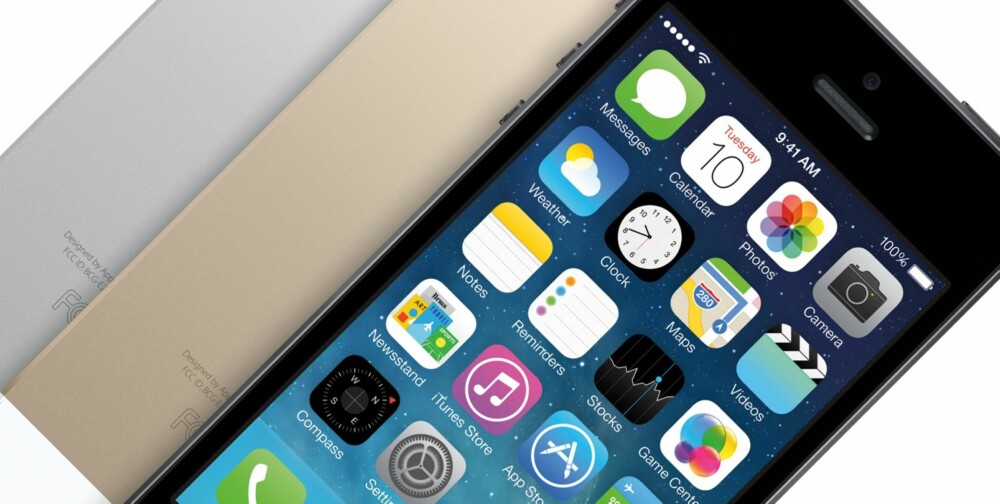 NY IPHONE: Her er nye iPhone 5S. Lynrask mobil med fingeravtrykksleser og et nytt kamera.