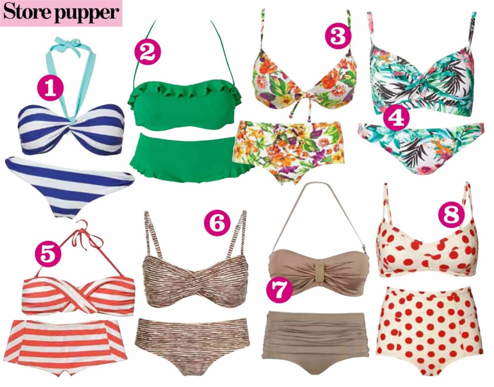 Store pupper: 1. MQ, kr 149,- /179,- 2. Huit, kr 759,- 3. Ellos, kr 149,- 4. Sunseeker, kr 858,- 5. Marc O`Polo, kr 400,- 6. KappAhl, kr 179,- 7. Cubus, kr 149,-/ 129,- 8. Monki, kr 80,-/ 120,- Store pupper: 1. MQ, kr 149,- /179,- 2. Huit, kr 759,- 3. Ellos, kr 149,- 4. Sunseeker, kr 858,- 5. Marc O`Polo, kr 400,- 6. KappAhl, kr 179,- 7. Cubus, kr 149,-/ 129,- 8. Monki, kr 80,-/ 120,-