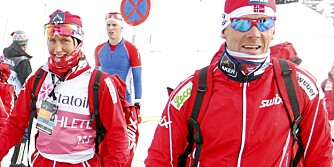 SKI-VM 2011: Marit Bjørgen og trener Egil Kristiansen på vei til sprinttrening i Holmenkollen.