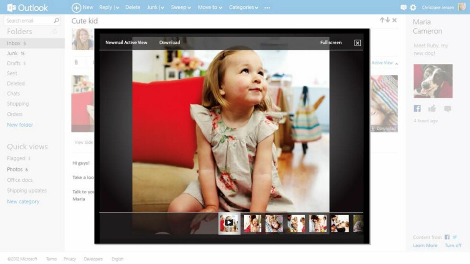 DELING: Deling av bilder kan også gjøres enkelt i Outlook.com. Bilder kan lagres på Microsofts skytjeneste, Skydrive.