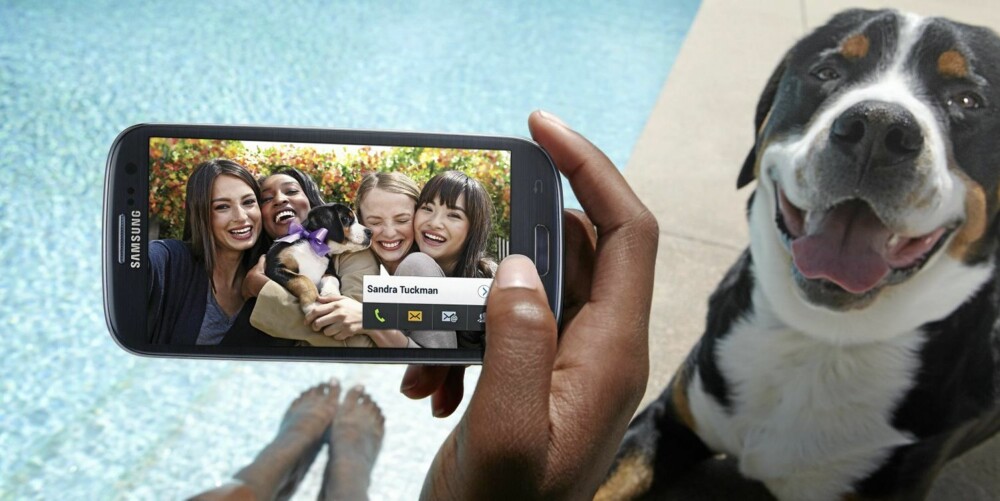 VENNEDELING: Galaxy S III kombinerer ansiktgjenkjenning og adresselisten slik at du kan sende et foto direkte til personene som er på bildet