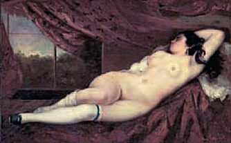 Gustave Courbets «Sovende naken kvinne» er et av ytterst få malerier fra Hatvanysamlingen som er i arvingenes eie.