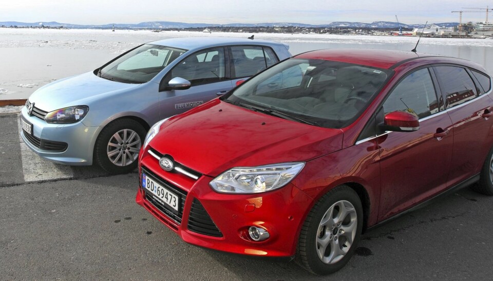 TOPPMØTE: VW Golf og Ford Focus er de to beste kjøpene i kompaktklassen.