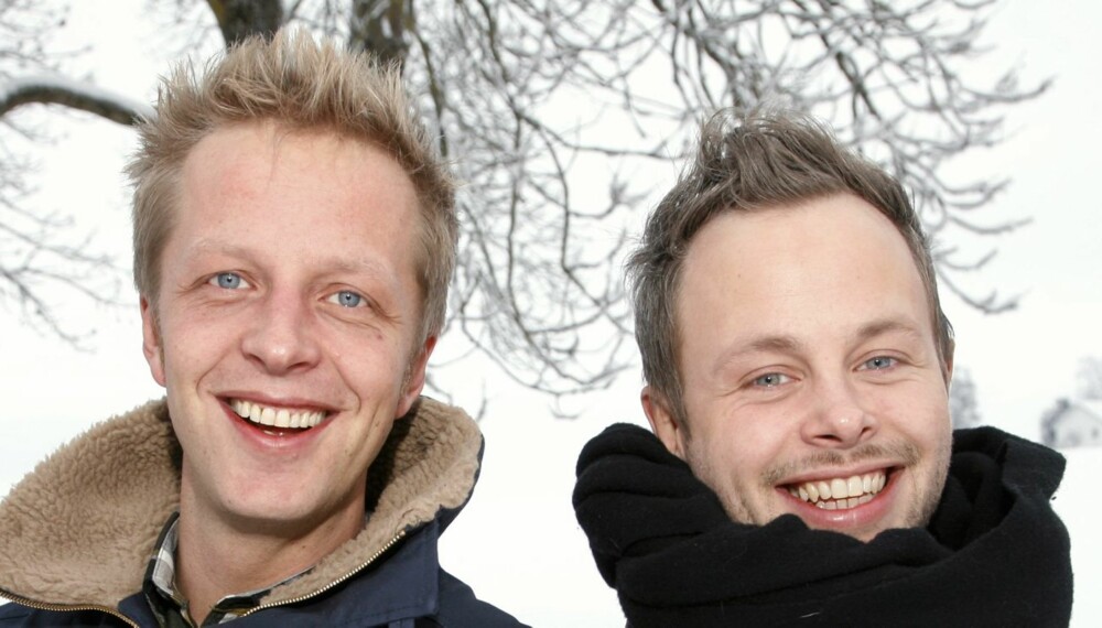 GÅR FOR ROMANTISKE KLISJEER: TVNorges programlederduo Fridtjof Nilsen (t.v.) og Alexander Nyhagen prøver så godt de kan å pleie kjærligheten.