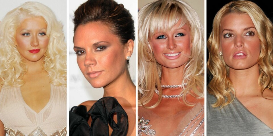 HUFF DA: Det er ikke så greit å få det til hver gang. Her har Christina Aguilera tatt i litt vel mye, Victoria Beckham var valgt en for rødlig nyanse for sin hud. Paris Hilton- nei, her har vi ikke ord! Og Jessica Simpson har fått veldig flate kinn med for mye solpudder.