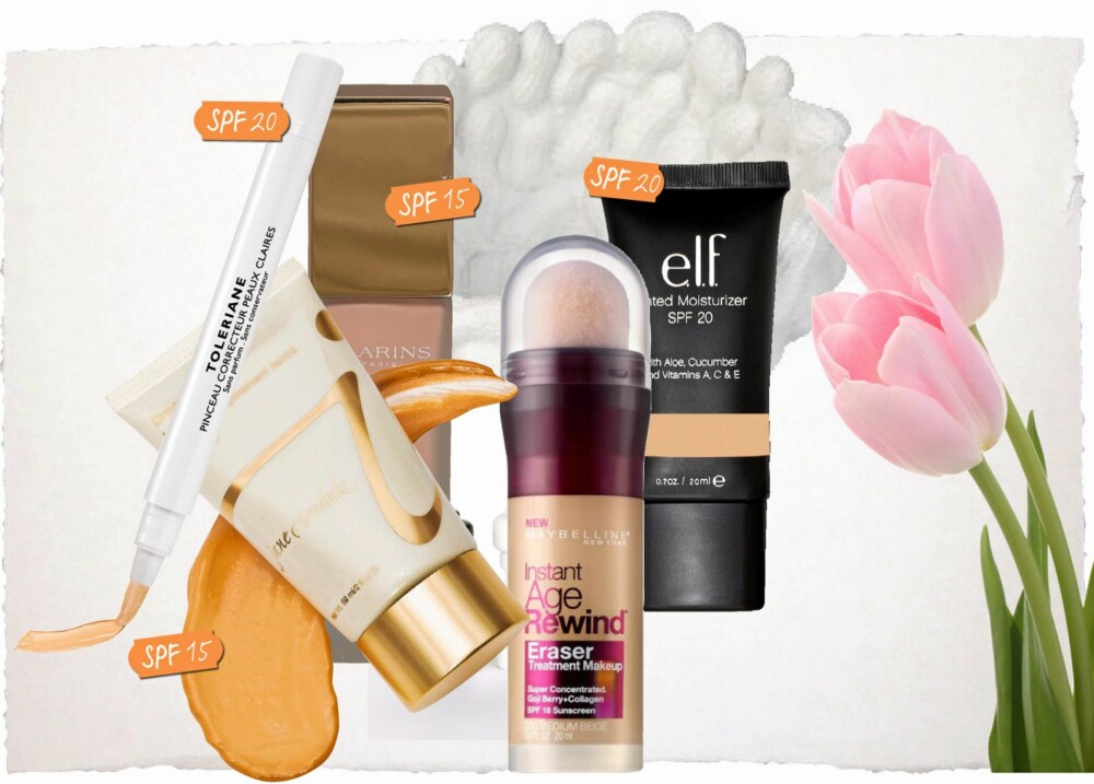 Concealer fra La Roche-Posay, kr 165,- Foundation fra Jane Iredale, kr 350,- Foundation fra Maybelline, kr 169,- Foundation fra Elf, kr 32,- Concealer fra La Roche-Posay, kr 165,- Foundation fra Jane Iredale, kr 350,- Foundation fra Maybelline, kr 169,- Foundation fra Elf, kr 32,-
