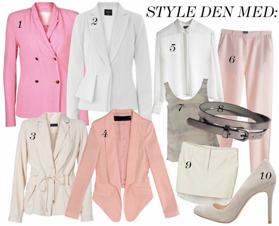 Styling: Anette von Osten. 1: InWear, kr 1299. 2: Oasis, kr 899. 3: Vero Moda, kr 400. 4: Zara, kr 1159. 5: Weekday, kr 400. 6: Weekday, kr 500. 7: Gestuz, kr 599. 8: Lindex, kr 79. 9: H&M, kr 600. 10: Zara, kr 799.