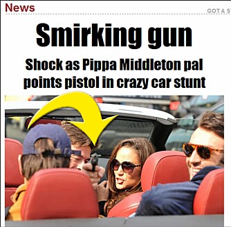 I SIKTET: Avisen The Sun trykker bildene til fotografen som brått befant seg på den slemme siden av en pistol.