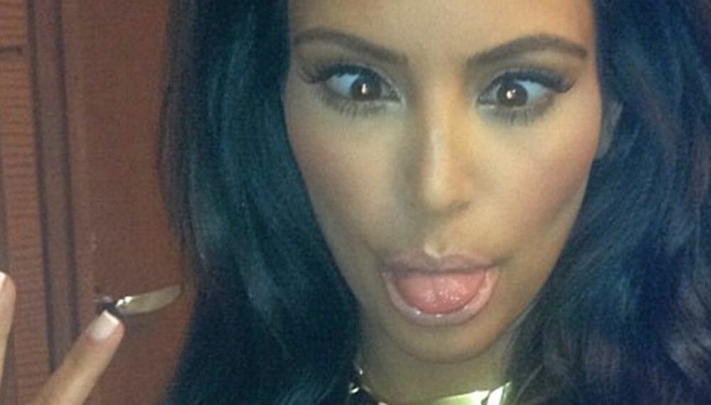 SKJELE-KIM: Kim Kardashian kommenterer ryktene om et fohold til Kanye West slik.