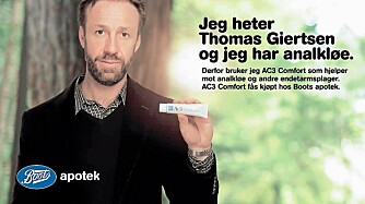 KAMPANJE: Da Thomas Giertsen tapte veddemålet med Morten Ramm, havnet han på slike reklamepostere.