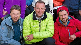 SNART FINALE: Programleder Tom sammen med Espen Bredesen (t.v.) og Didrik Solli-Tangen, som kjemper om finaleplass.