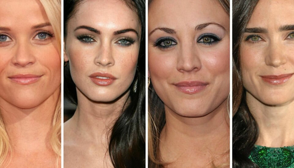 ØYENBRYN: Ulikt utseende, ulike bryn. Viktigs er at de er pent formet og har riktig farge. Her ser vi Reese Witherspoon, Megan Fox, Kayley Cuoco og Jennifer Connelly.
