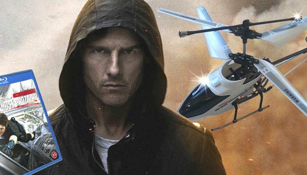 SVAR OG VINN: Nå kan du vinne DVD-en «Mission Impossible: Ghost Protocol» og et dødskult, fjernstyrt helikopter.
