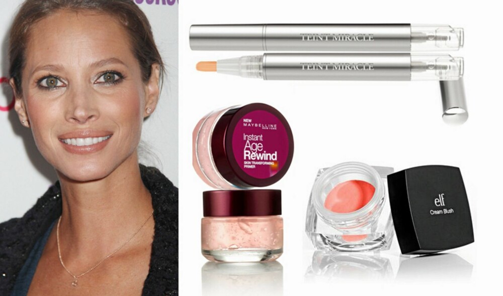 ANSIKTSLØFT: Litt rouge på eplekinn utråler ungdommelighet som ingenting annet, demonstrert på Christy Turlington her. Lysreflekterende concealer både skjuler mørke ringer og kan gi løft til kinnbeina. ANSIKTSLØFT: Litt rouge på eplekinn utråler ungdommelighet som ingenting annet, demonstrert på Christy Turlington her. Lysreflekterende concealer både skjuler mørke ringer og kan gi løft til kinnbeina.