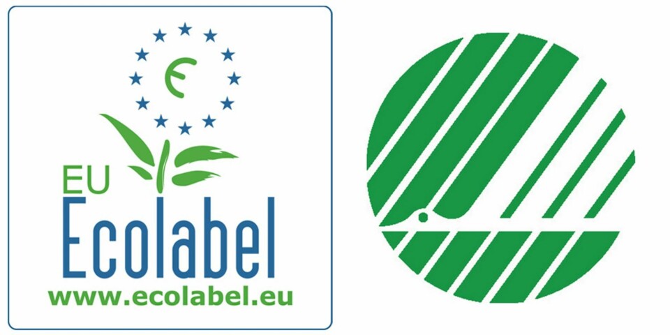 SE ETTER DISSE: Vil du være føre var, er disse to symbolene noe å se etter. EU-blomsten og Svanen.
