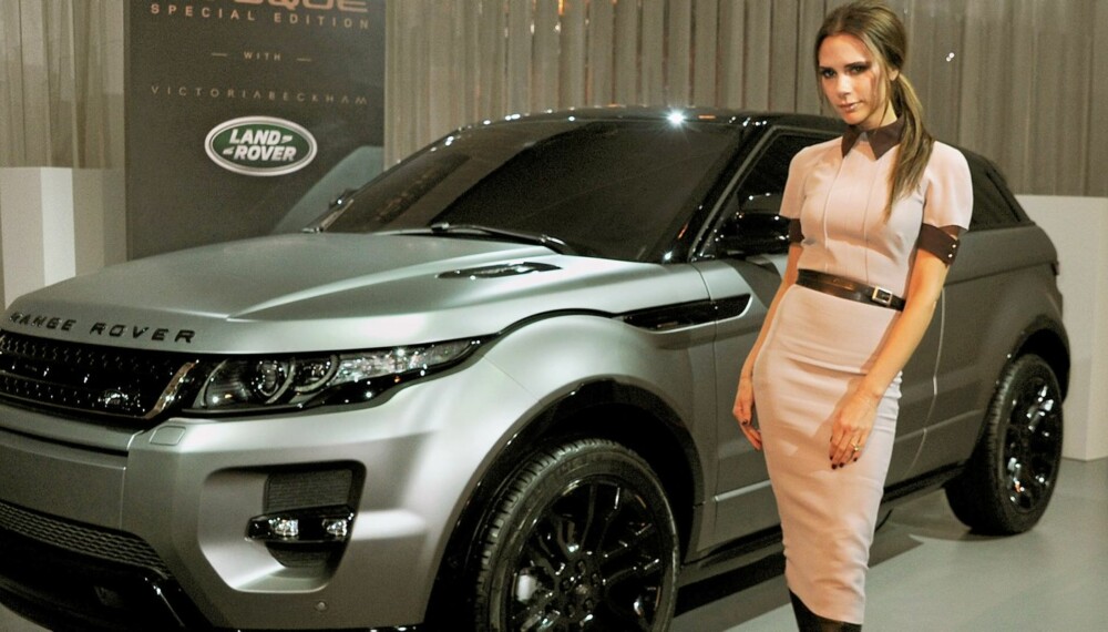KONSULENT: Land Rover hyret Victoria Beckham som konsulent da Range Rover Evoque skulle designes. Nå har det sågar kommet en spesialversjon som bærer hennes navn, Range Rover Evoque Special Edition Victoria Beckham. Foto: Dave Benett