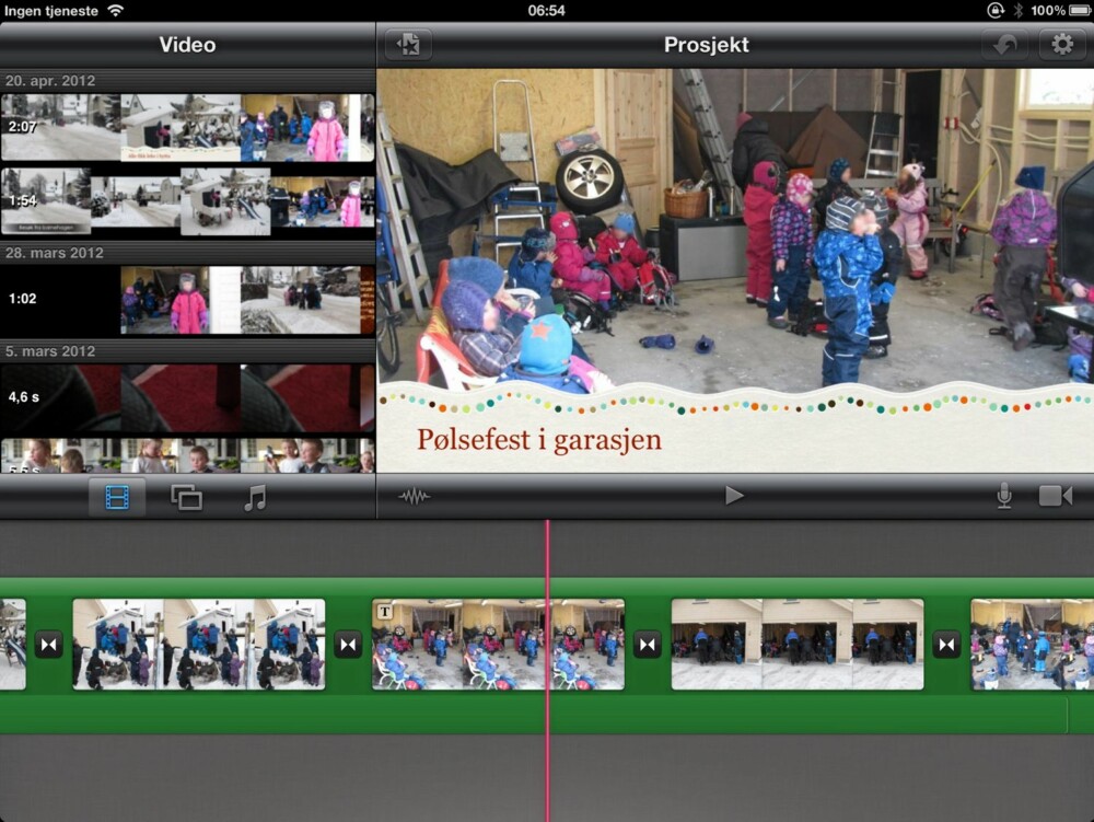 IMOVIE: Fotoredigering med iMovie på iPad er enkelt og moro. Ikke veldig avansert, men det fungerer.