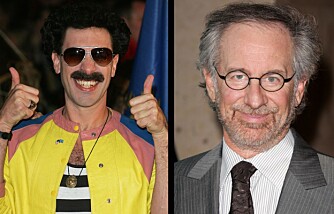 Sacha Baron Cohen som Borat og Steven Spielberg