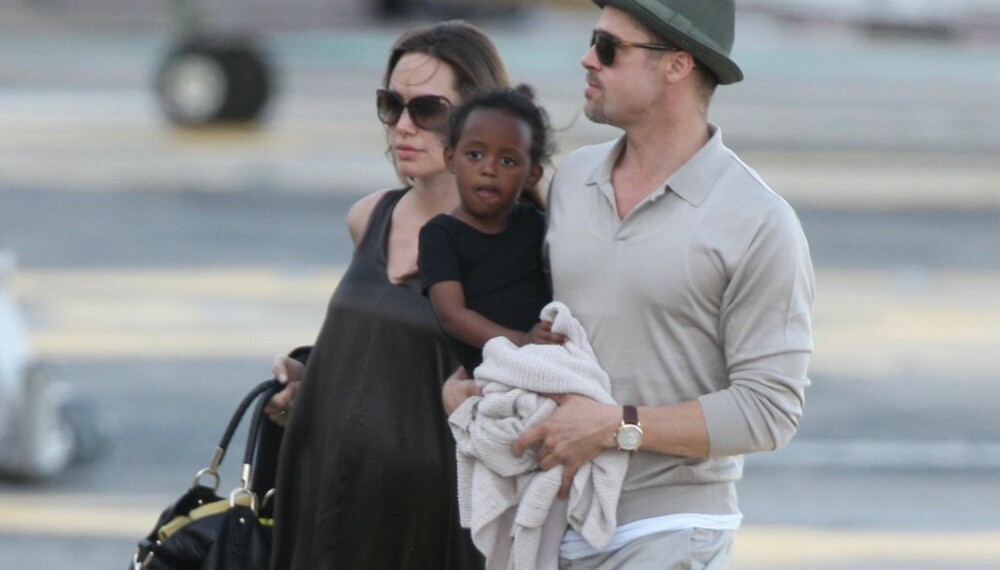 Brad Pitt og Angelina Jolie med datteren Zahara