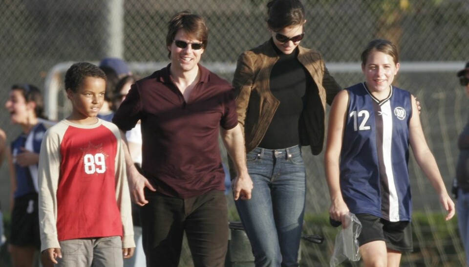 Tom Cruise og Katie Holmes med Toms barn Connor og Isabella