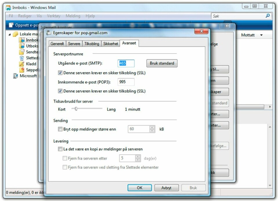 Les Gmail i Windows Mail