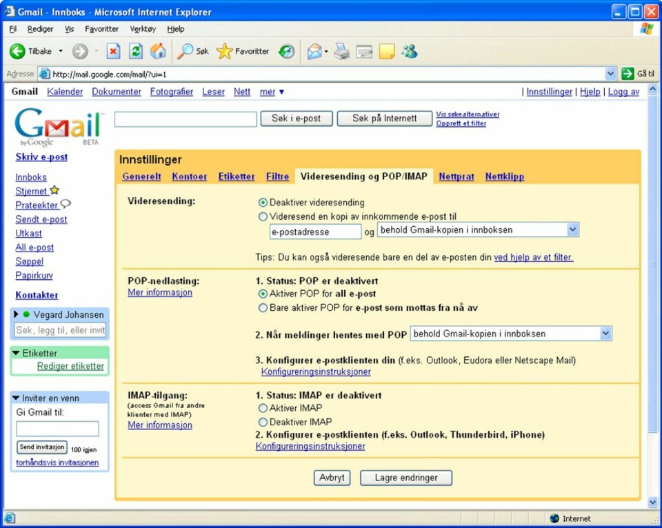 Les Gmail i Outlook Express