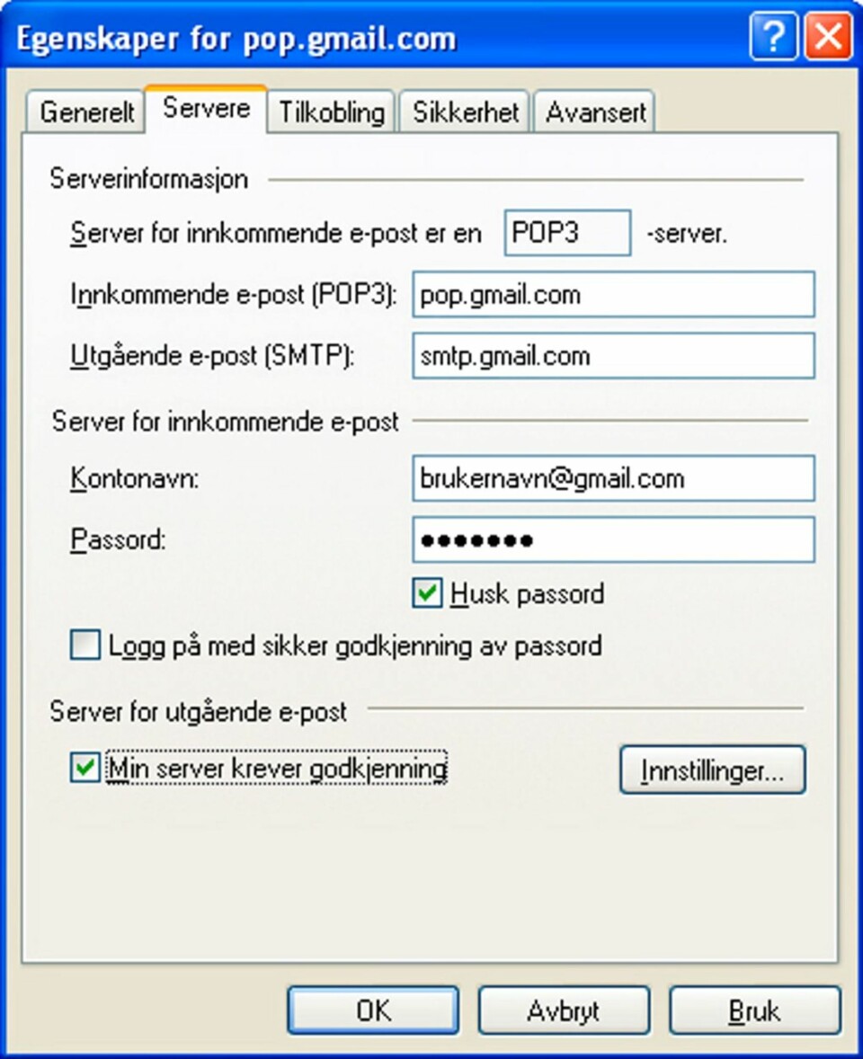 Les Gmail i Outlook Express