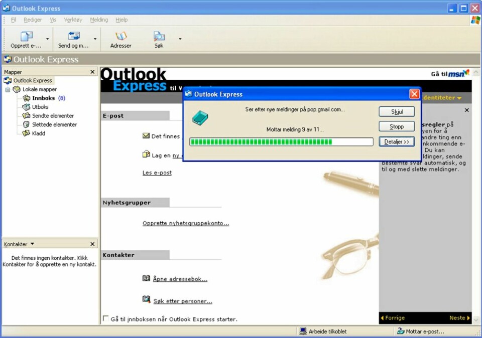 Les Gmail i Outlook Express