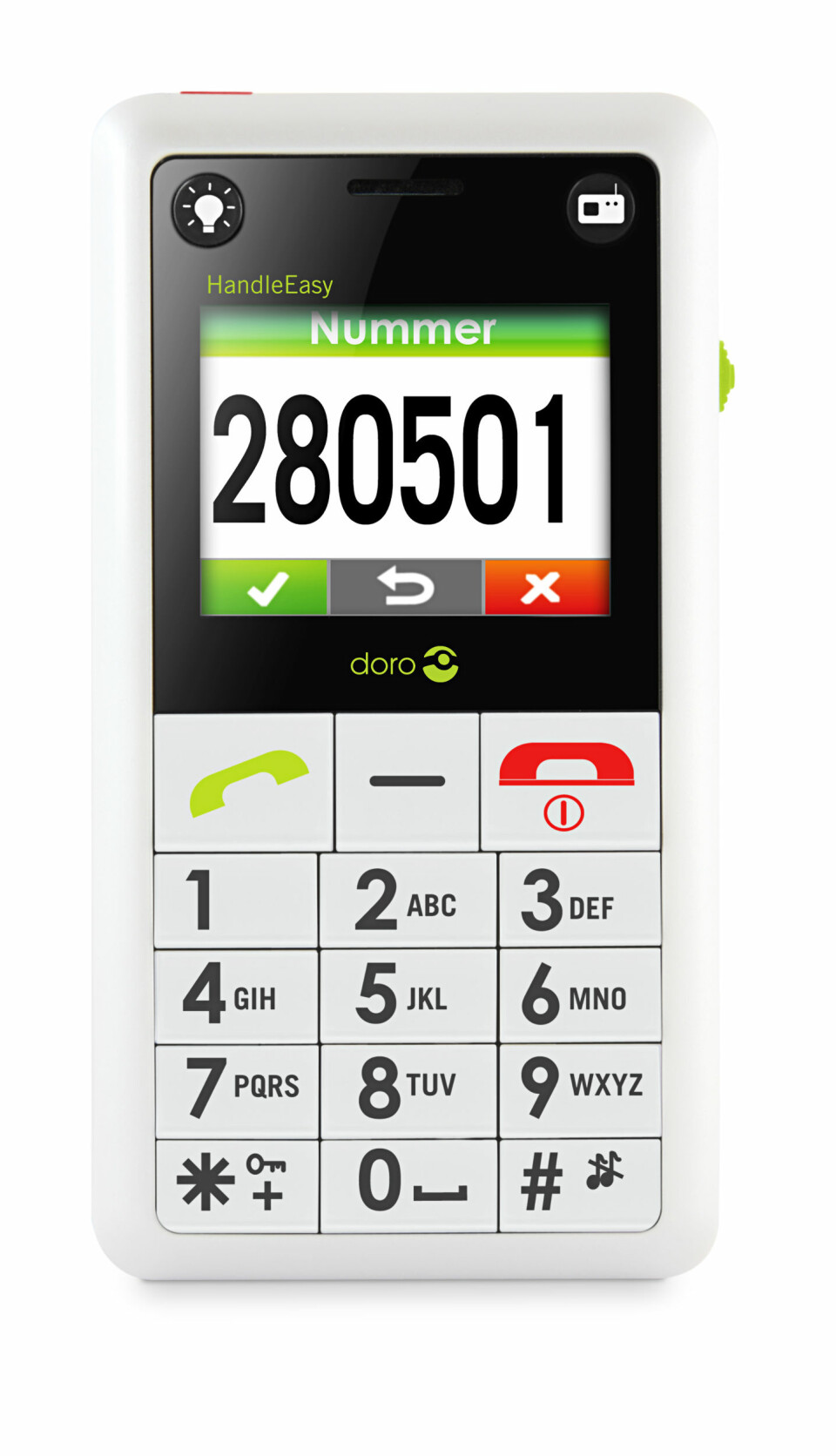Selveste flaggskipet blant seniortelefonene. Send og motta SMS med Doro HandleEasy 330gsm