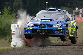 Petter Solbergs Subaru er fortung. Foto: Sutton